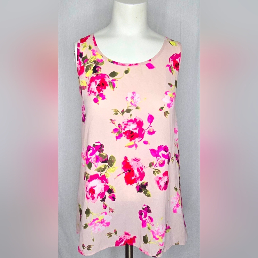 Express‎ Floral Open Back Sleeveless Blouse Pink Size M NWOT